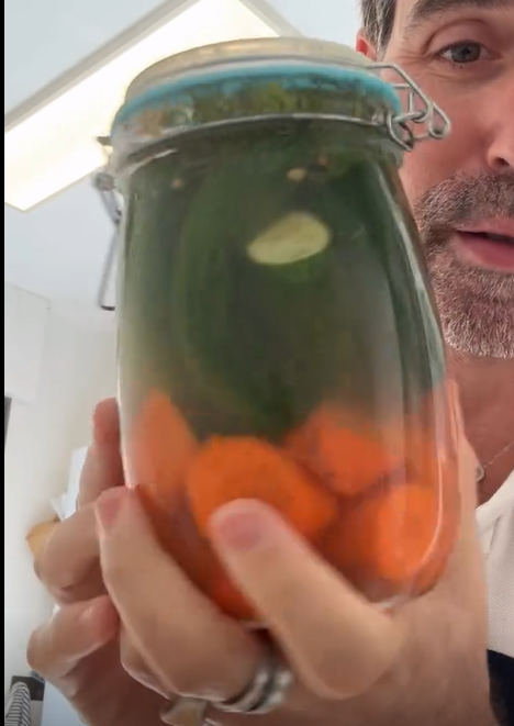 Cool at room temperature, then refrigerate. Enjoy crispy pickles after 24-48 hours.