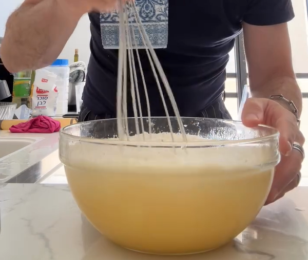 Fold in self-rising flour and salt until smooth.