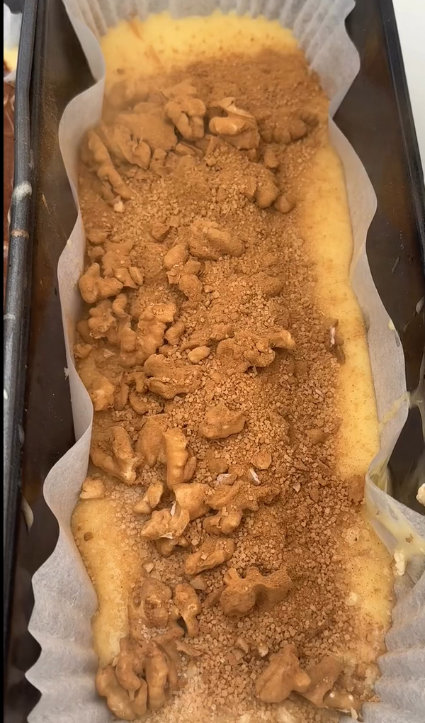 Leave Pan 1 plain, swirl cocoa paste into Pan 2, and stir cinnamon/nuts into Pan 3.