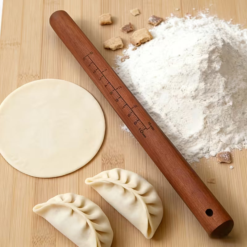 Natural Wooden Rolling Pin – Dumpling, Pancake & Baking Tool
