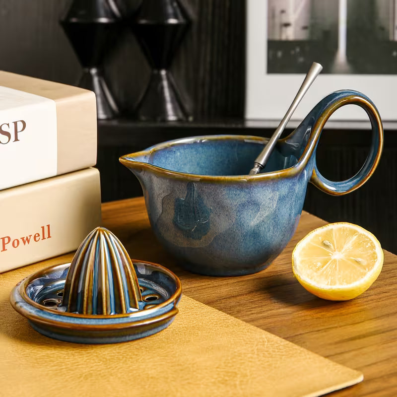 Ceramic Lemon Juicer – Vintage Style Manual Citrus Squeezer