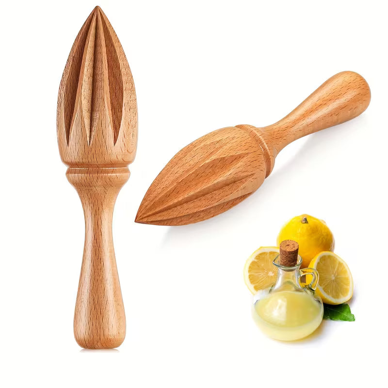 1/2pcs Beech Wood Lemon Squeezer – Handheld Citrus Juicer