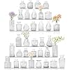 36PCS Vintage Clear Glass Bud Vases Bulk Set