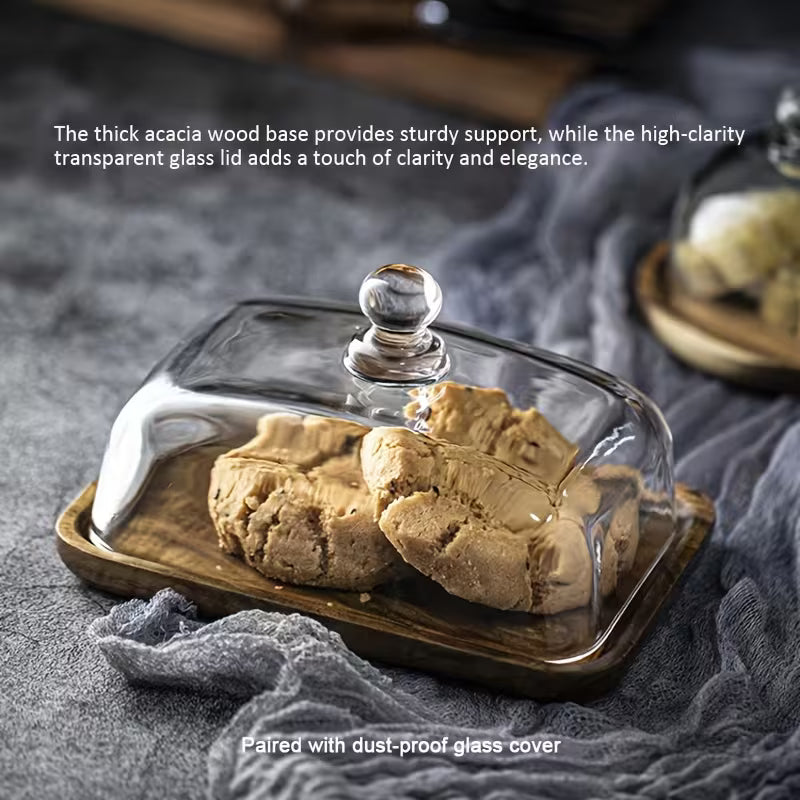 Teakwood Butter Dish & Serving Plate