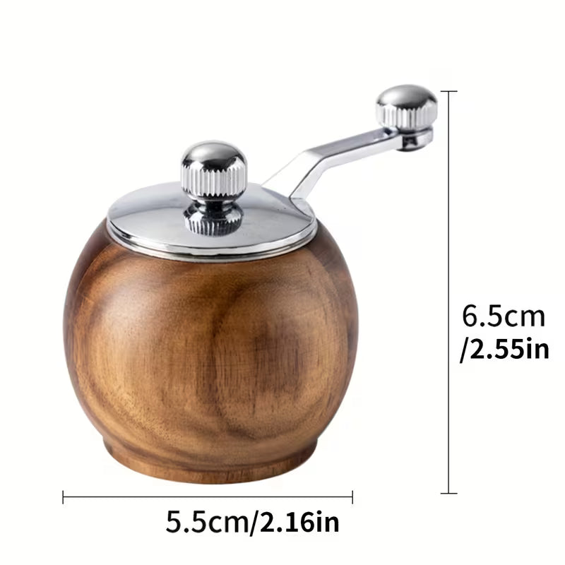 Wooden Manual Pepper Grinder – Hand-Crank Salt & Pepper Mill