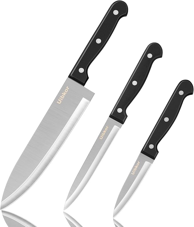 Kitchen Knife Set, 3PCS | 8" Chef Knife, 5" Utility Knife & 3.5" Paring Knife