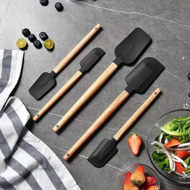 5pcs Silicone Spatula Set – Baking, Stirring & Cooking Tools