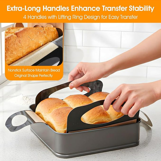2Pcs Silicone Bread Sling Liners | Reusable Non-Stick for 9x5" Loaf Pans