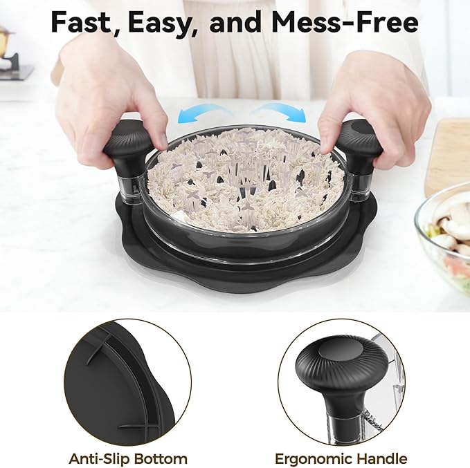 Ukeetap 10" Meat Shredder Tool | Chicken Breast Shredder, BPA-Free, Black