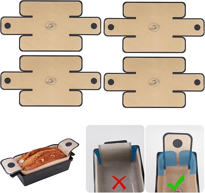 NiHome Silicone Bread Sling, Reusable Nonstick Loaf Pan Liner, Brown, Fits 9x5–10x5 Inch Pans