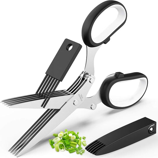 Herb Shears with 5 Blades | Stainless Steel Cutter for Basil, Parsley & Cilantro