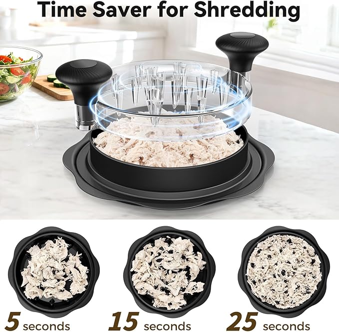 Ukeetap 10" Meat Shredder Tool | Chicken Breast Shredder, BPA-Free, Black