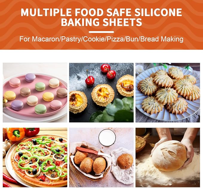 2-Pack Silicone Baking Mats, 16.5 x 11.6 Inch Reusable Nonstick Baking Sheets