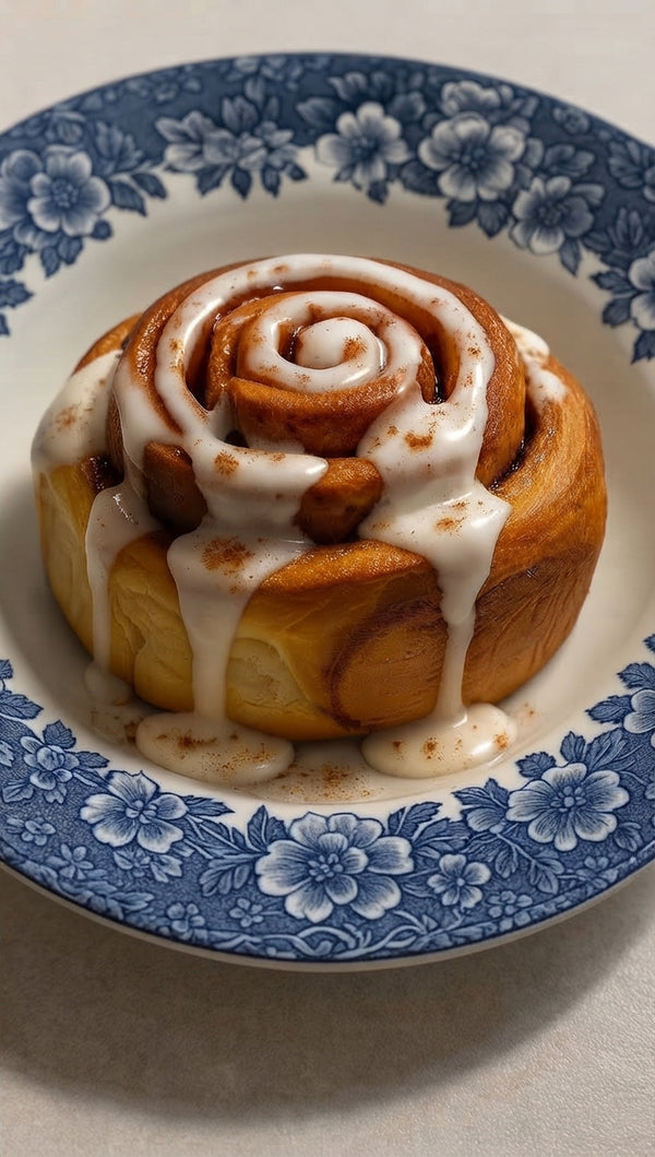 Simmer water, sugar, and lemon juice for the syrup and pour warm syrup over hot rolls. For caramel sauce, cook sugar and water undisturbed until amber, then stir in warm heavy cream, butter, and salt until smooth. Pour caramel
over rolls before serving!