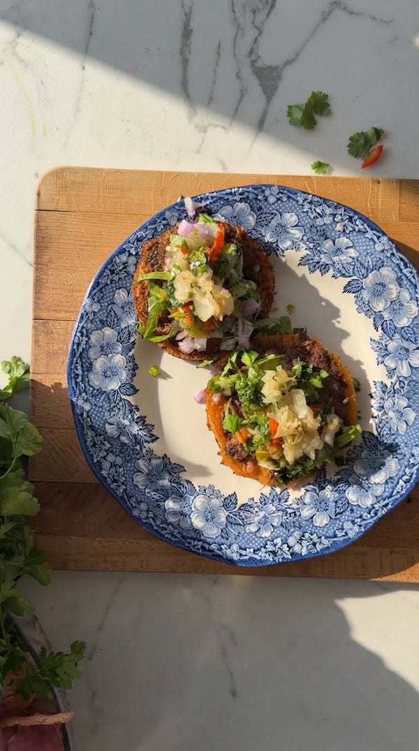 Crispy Smashed Pita Beef Tacos