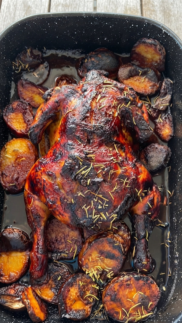 Festive Holiday Stuffed Whole Chicken