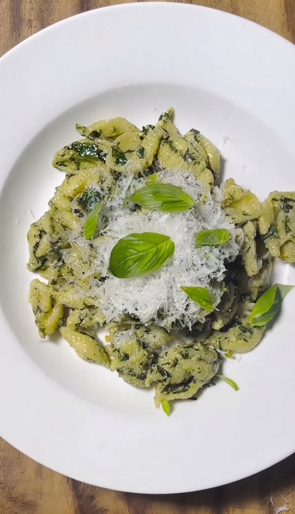 Pesto Conchiglie Pasta with Broccoli and Nut Crunch
