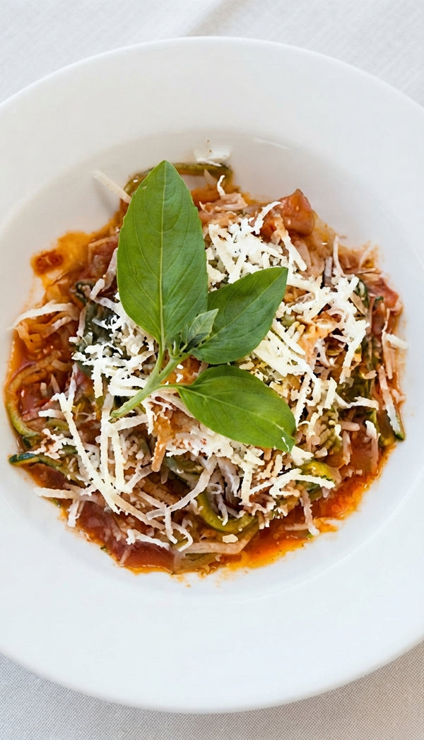 Low Calorie Zucchini Noodles Bolognese