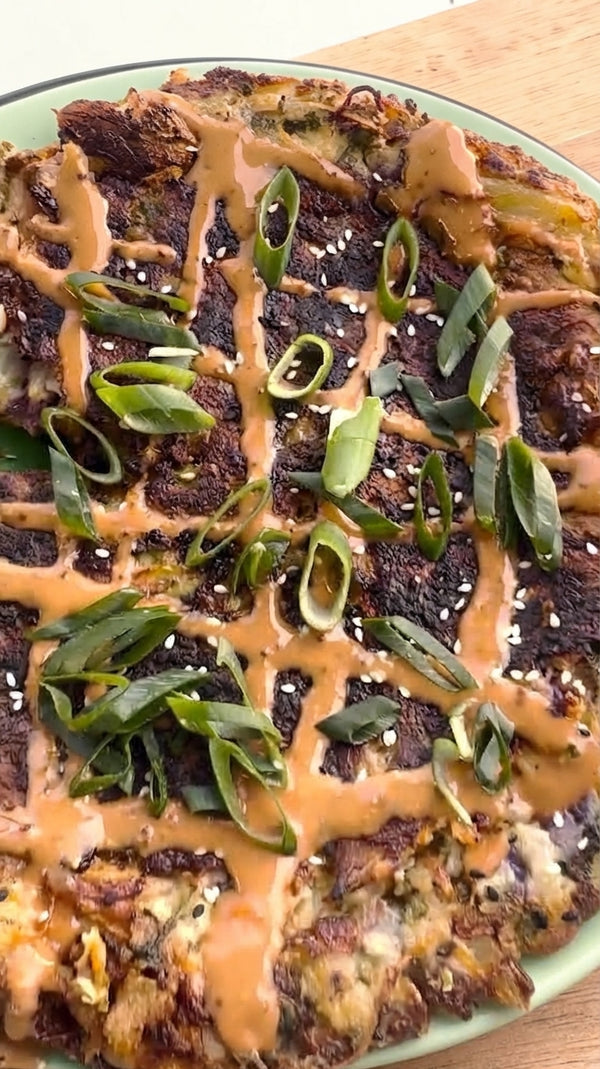 Quick Vegetarian Okonomiyaki Japanese Pancake