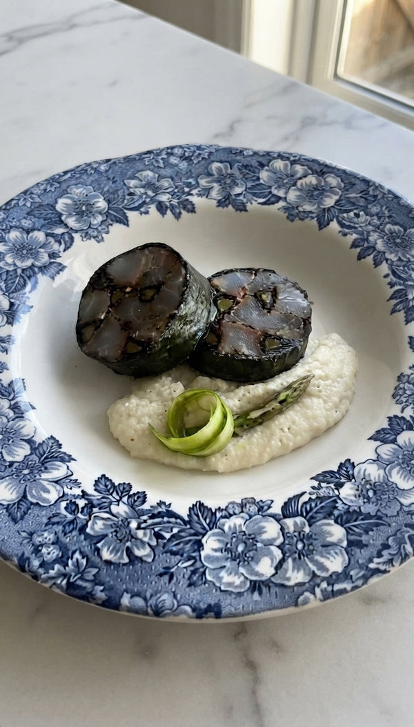 Asparagus and White Fish Sushi Mosaic