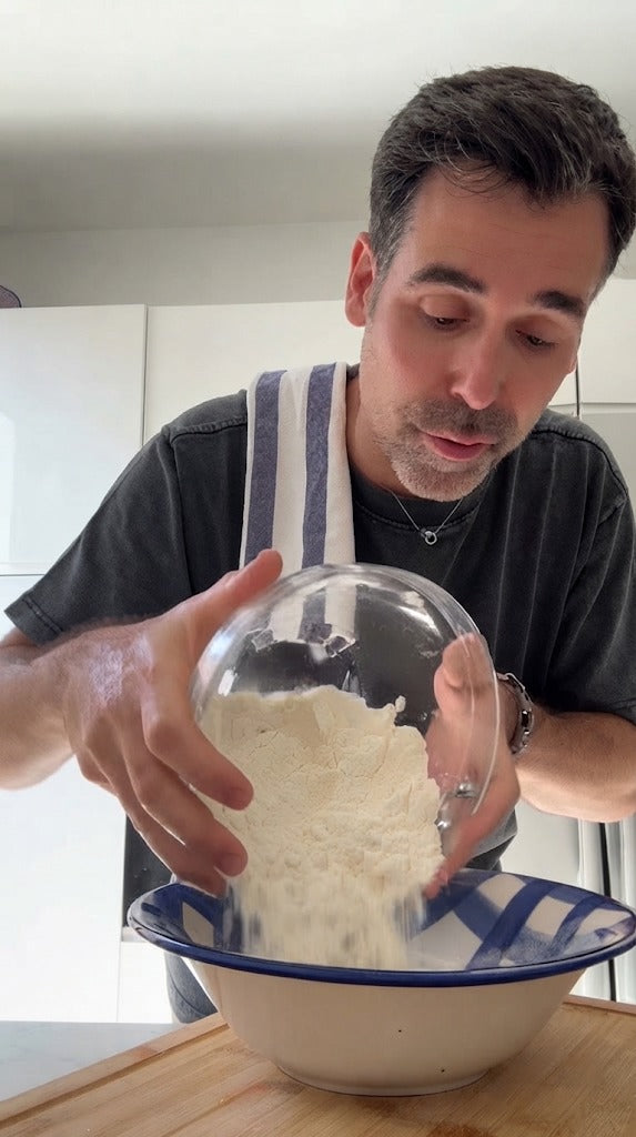 In a mixing bowl, combine self-rising flour, Greek yogurt, and salt. Knead for 2 minutes until a cohesive, smooth dough forms.