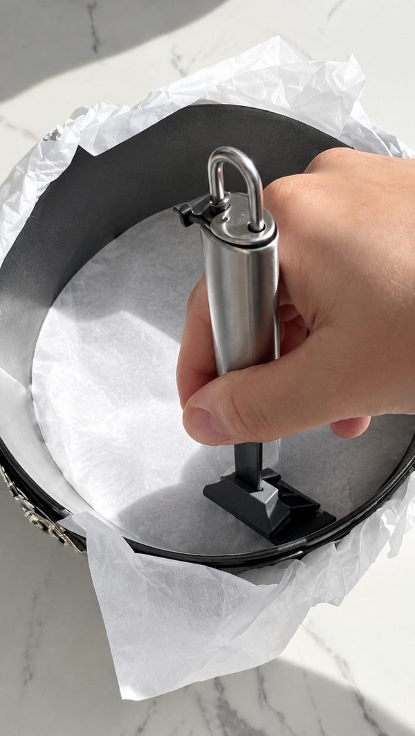 Transfer the prepared batter into a mixing container and stir until it is smooth, creamy, and evenly combined.