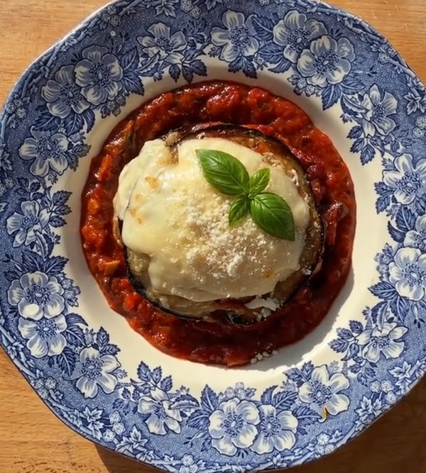INDIVIDUAL EGGPLANT PARMIGIANA MOUSSAKA STACKS