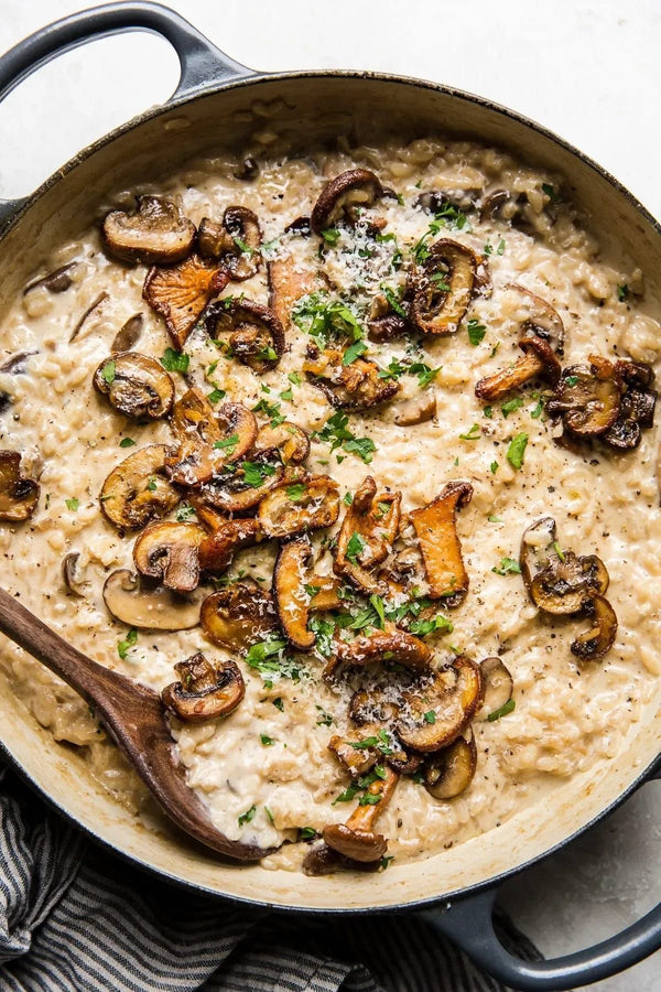 Wild Mushroom Risotto with Secret Tea Infused Stock