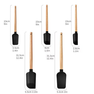 5pcs Silicone Spatula Set – Baking, Stirring & Cooking Tools