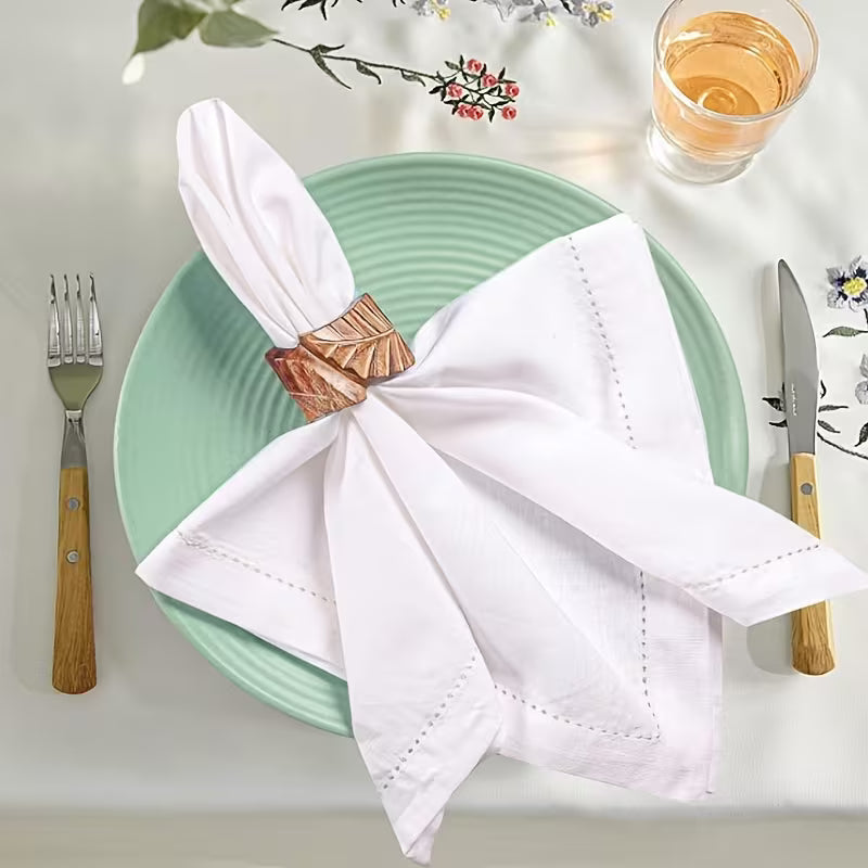 2pcs 45x45cm 100% Cotton White Square Napkins – Elegant Holiday Table Decor
