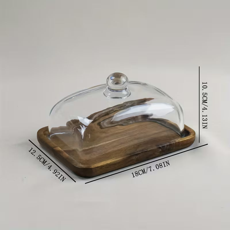 Teakwood Butter Dish & Serving Plate