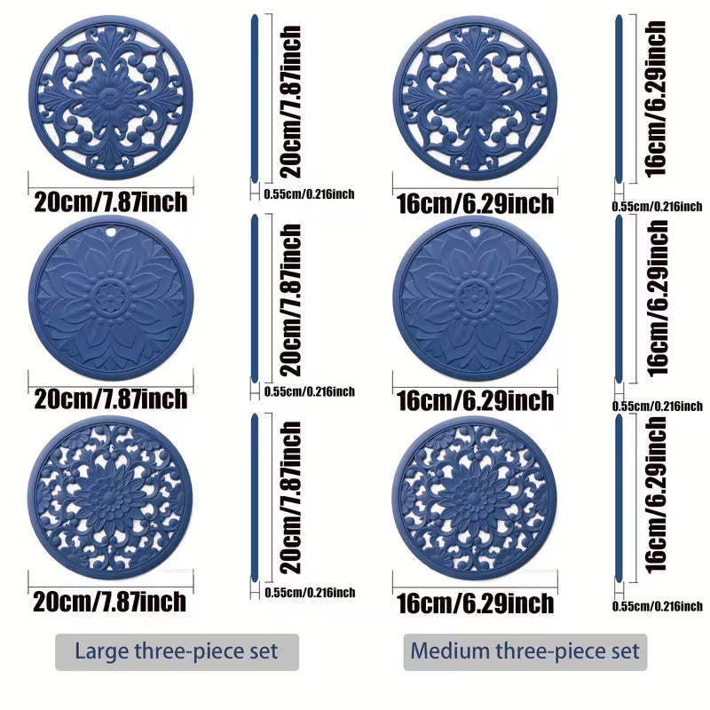 3pcs Silicone Insulated Mats – Multifunctional Heat-Resistant Kitchen Mats