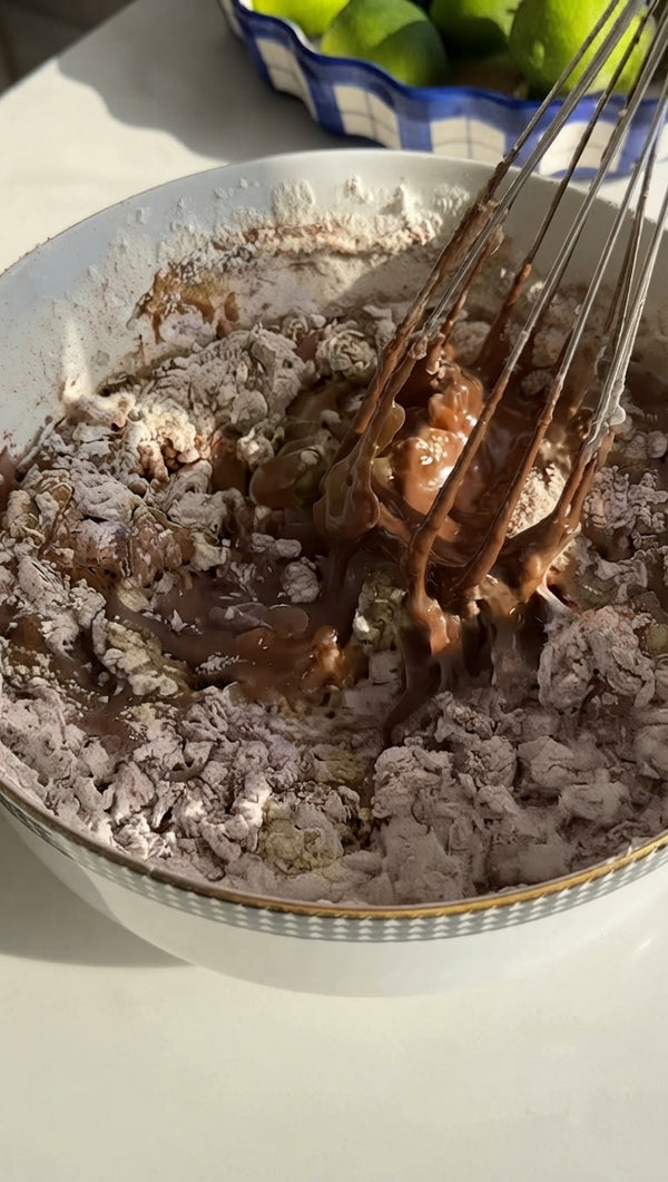 Bake in a preheated oven at 160°C (320°F) for 40–45 minutes until a toothpick inserted into the center comes out clean.