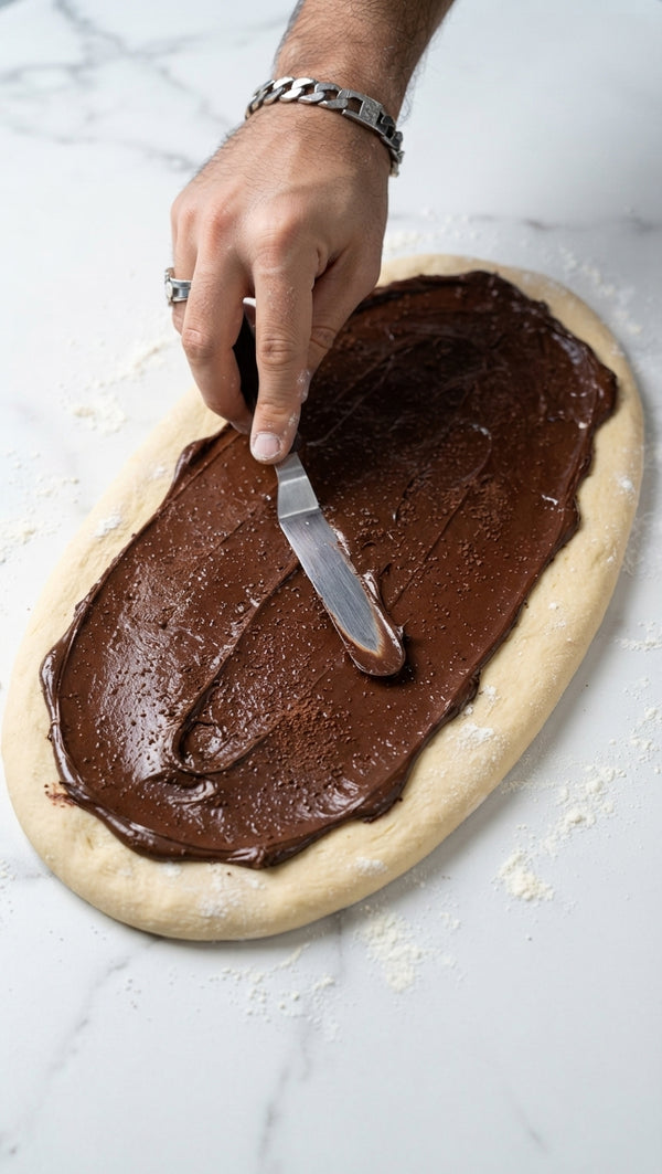Arrange rolls in a well-greased baking dish over parchment paper. Drizzle heavy cream over the top and let rise for an additional
20 minutes.