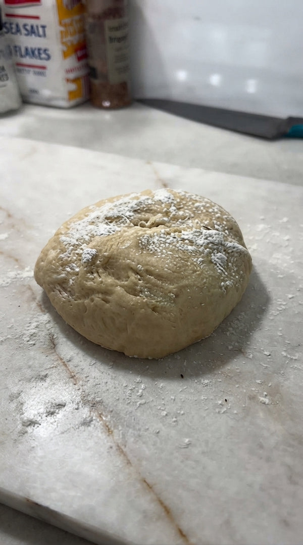 Divide dough into 4 equal balls (~350g each). Roll each ball out into a flat rectangle, spread soft butter, and sprinkle generously with the sugar- cinnamon mix.
