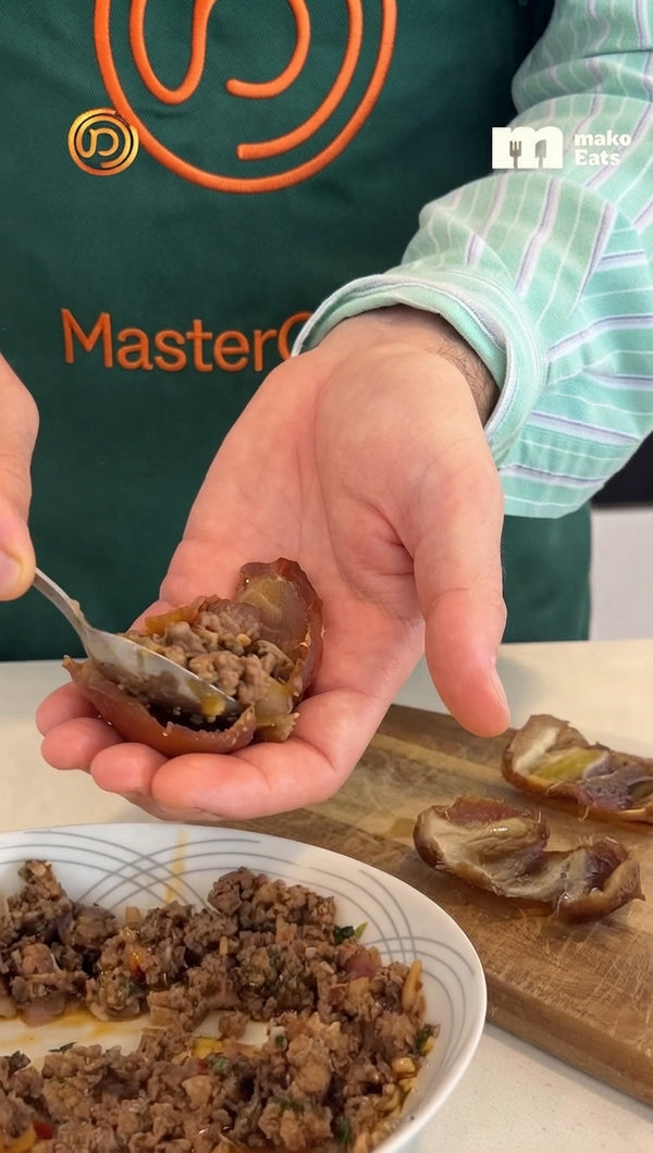 Sauté bone marrow and lamb fat in olive oil with fresh sage leaves and garlic. Deglaze with red wine and beef stock. Strain and reduce until thick. Cool down, reserving rendered bone marrow meat.