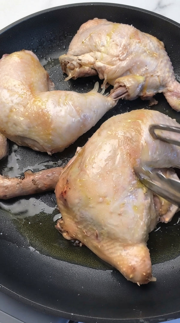 Cover chicken bones and wings with cold water in a large pot, bring to a rolling boil for 10 minutes, drain, and thoroughly rinse away impurities under
cold water.