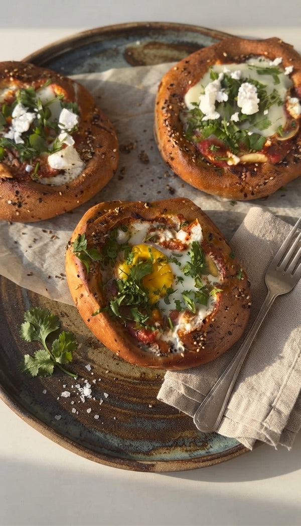 Top with cilantro/parsley and feta; serve immediately while crispy outside and
soft inside.