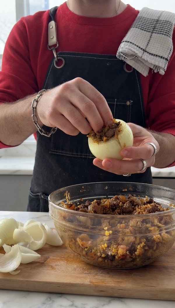 Uncover the foil and check if the onions are tender and translucent. If needed, bake uncovered for an additional 10 minutes for a deep golden caramelization. Allow to rest for 10–15 minutes before serving.